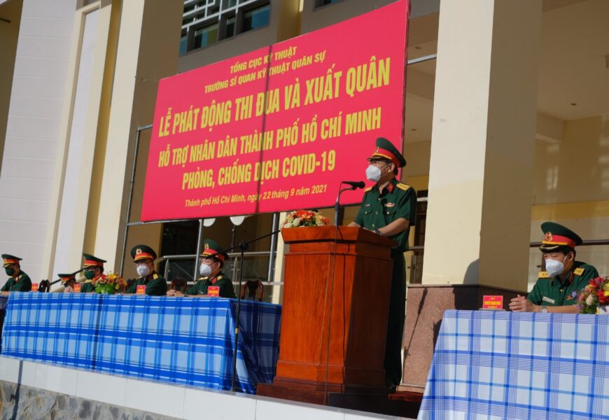 Trường Sĩ quan Kỹ thuật quân sự tổ chức xuất quân hỗ trợ thành phố Hồ Chí Minh phòng, chống dịch Trường Sĩ quan Kỹ thuật quân sự tổ chức xuất quân hỗ trợ thành phố Hồ Chí Minh phòng, chống dịch